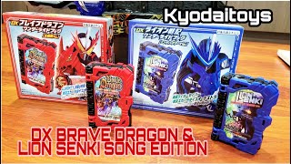 Kyodaitoys review DX Brave Dragon Almighty song ver \u0026 Lion Senki Saber song edition Wonder ride book