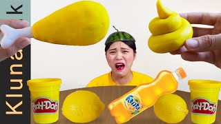 Challenge YELLOW FOOD with DONA 도나 Style - Kluna Tik eating ASMR MUKBANG