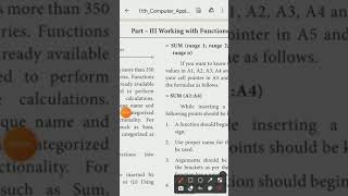 11th computer application chapter 7 working with function