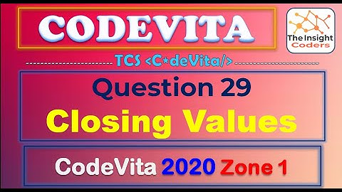 TCS CodeVita Problem 29 | Closing Values | Codevita 2020 Zone 1 | This Year Questions