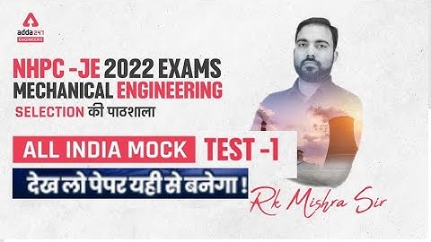 NHPC JE  2022 | Mechanical Engineering | All India Mock Test #1 | by Rk sir
