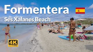 Ses Xalanes beach walk Formentera 4K Balearic Islands Spain 🇪🇸