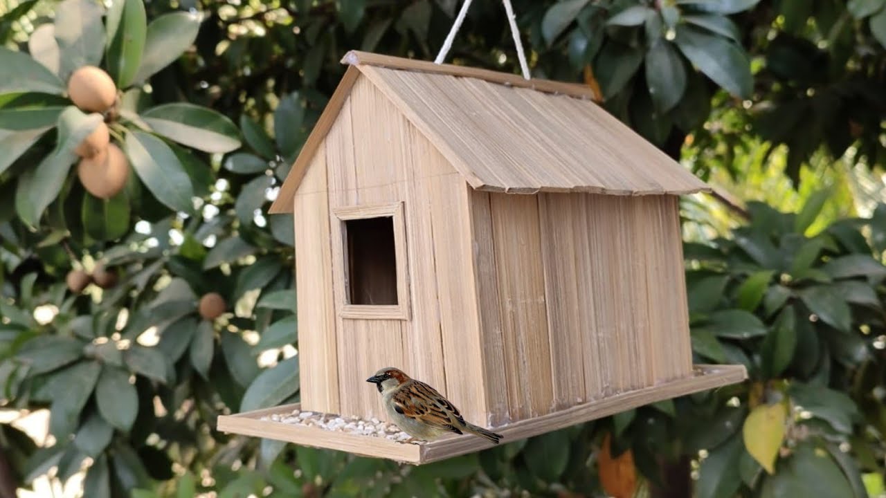 How to make Bird Nest / Making Bird House from bamboo / DIY Bird