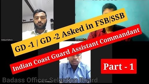 GD-1/GD-2/ PART 1/Indian Coast Guard/Assistant Commandant #ssbinterview #ssb #cds #icg #fsb #oir