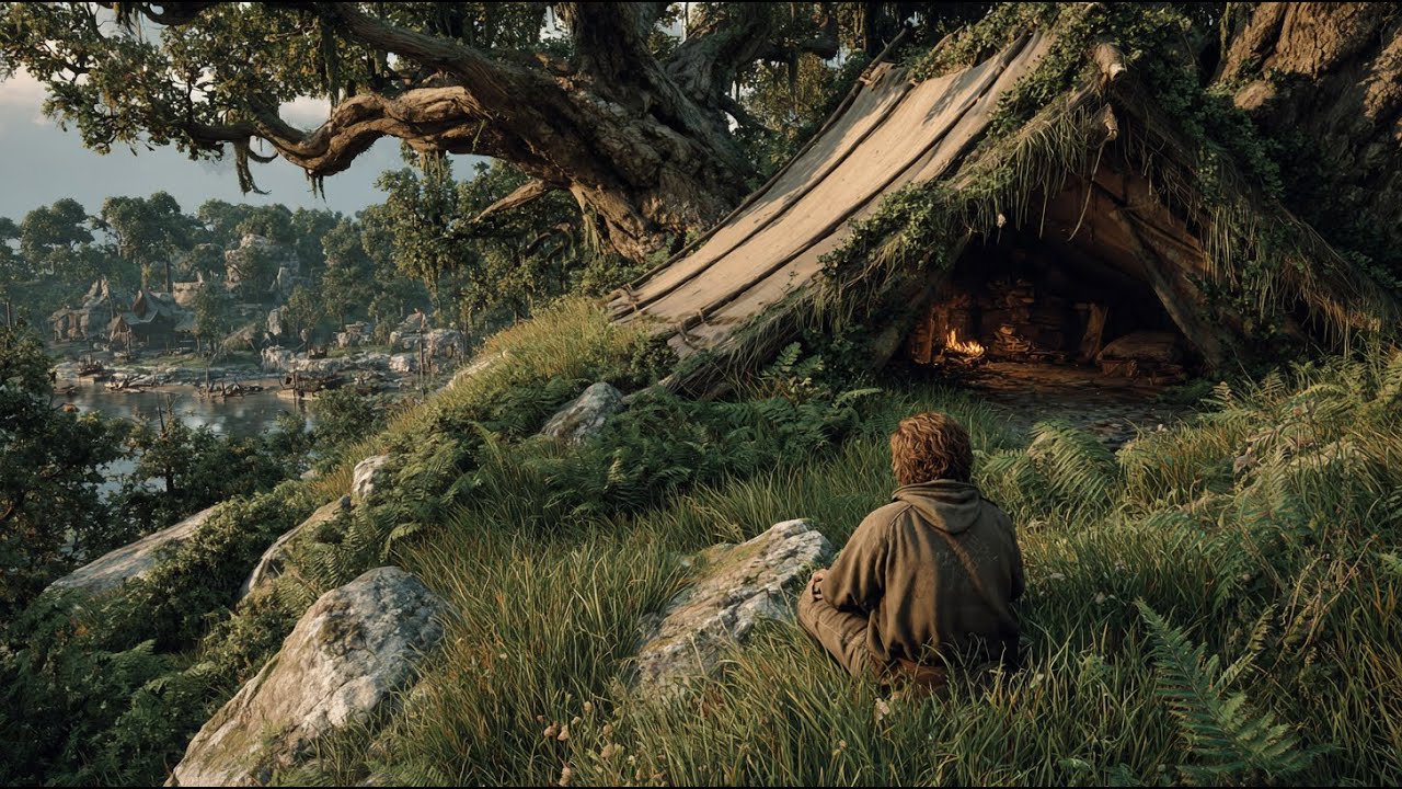 The Hidden Hut Beneath the Old Guardian Tree | Medieval Fantasy Music & Animated Ambience