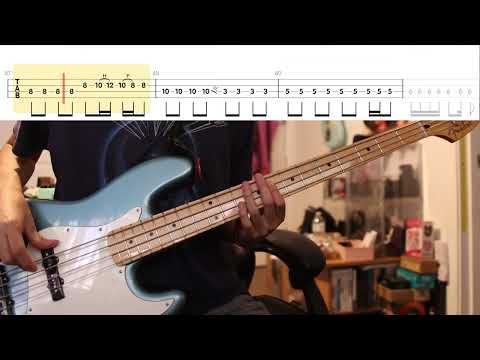 plenty - Machiawase no Tochuu bass cover (play-along tabs in video)