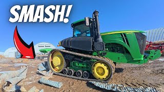 We Smashed Vent Pipe Flat with a Tractor!
