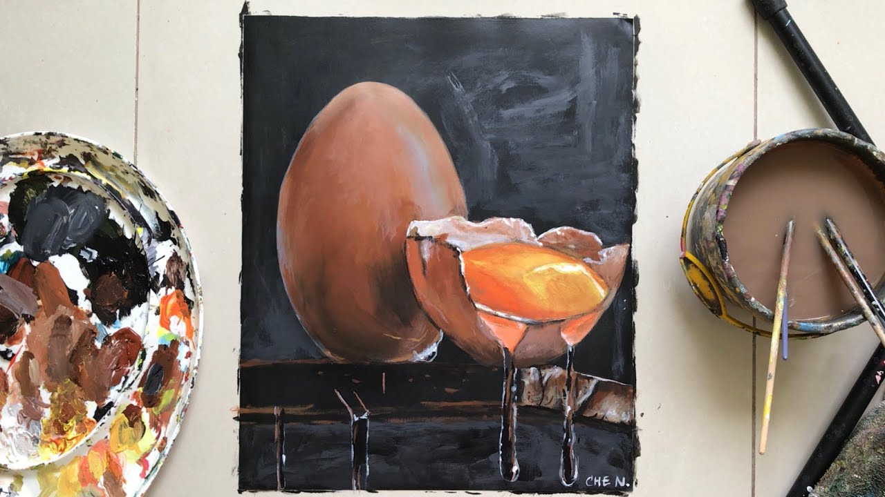 Drippy Eggs Painting Tutorial Using Acrylics by Cheryl Navarro YouTube