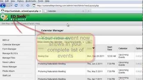 Adding A Calendar Event