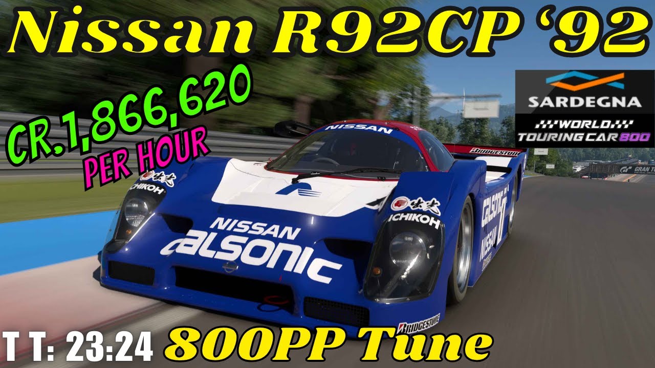 GT7|Nissan R92CP '92|Sardegna 800pp Tune|1.50 - YouTube