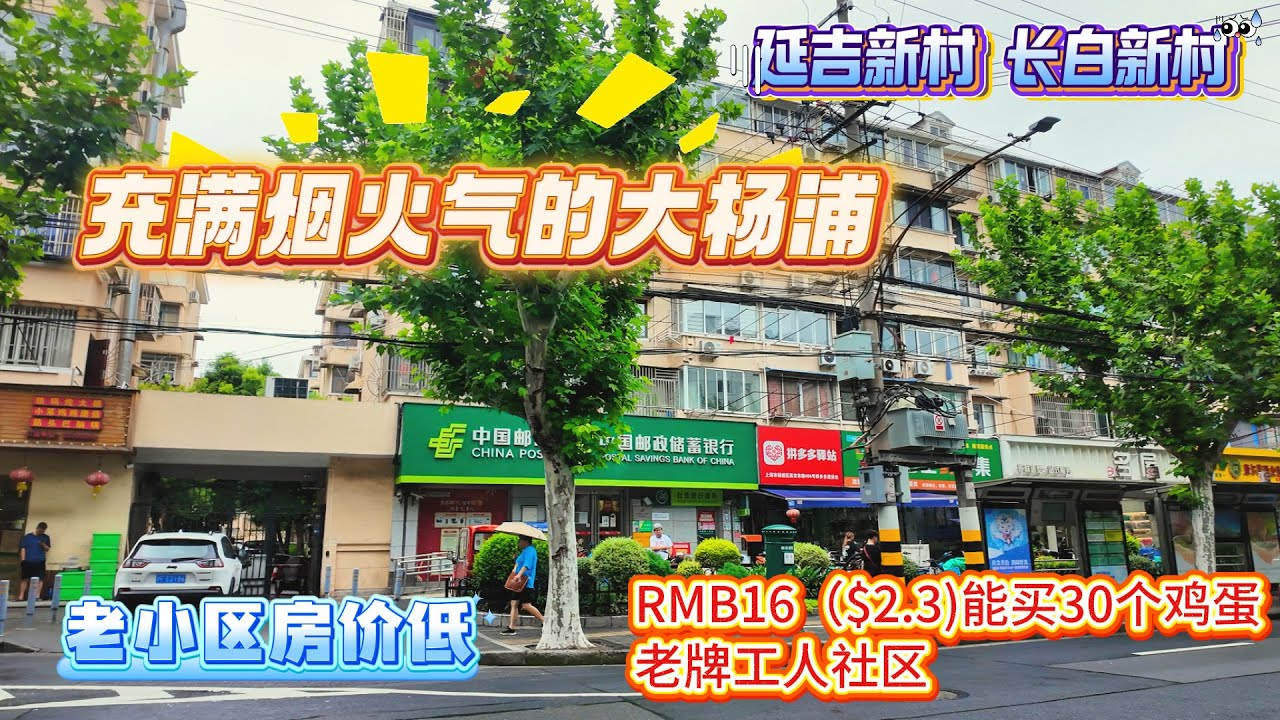 杨浦长白新村 延吉新村 | 充满烟火气的大杨浦 | 大多数上海居民的日常生活 | 老小区房价低 | 16元可以买30个鸡蛋 | 工人社区 | 上海现状
