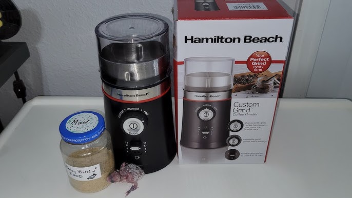 Hamilton Beach 10oz Electric Coffee Grinder with Multiple Grind Settings  for up to 14 Cups, Stainless Steel Blades, Black