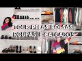 TOUR PELO CLOSET, TOUR PELOS MEUS SAPATOS, TOUR PELAS MINHAS BOLSAS | Roupas, calçados e bolsas