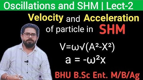 Oscillations and SHM|Velocity and Acceleration of Particle in SHM| BHU B.Sc Ent maths/Bio/Ag | NEET|