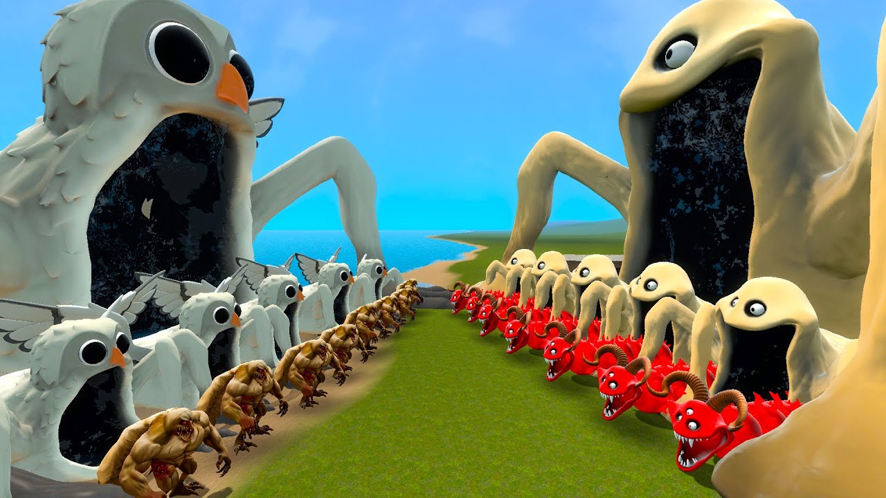NEW ROBLOX HUNGRY WORM SEA EATER VS OWL SEA EATER FROM ROBLOX 99 NIGHTS IN THE FOREST In Garry's Mod