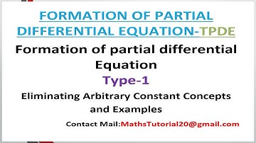 Formation of Partial Differential Equation Concepts & Examples In Tamil TPDE  l  Reg-2017  l  M3