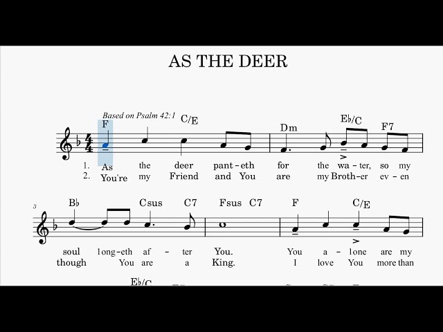 AS THE DEER (sheet music PDF) class=