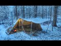 Hot Tent Winter Camping In Snow Fall