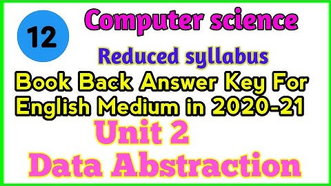 12th Computer Science Unit 1 Book Back Answer Key Reduced Syllabus for English Medium. #answerkey