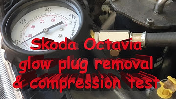 Skoda Octavia 2.0 diesel, glow plug removal and compression test.