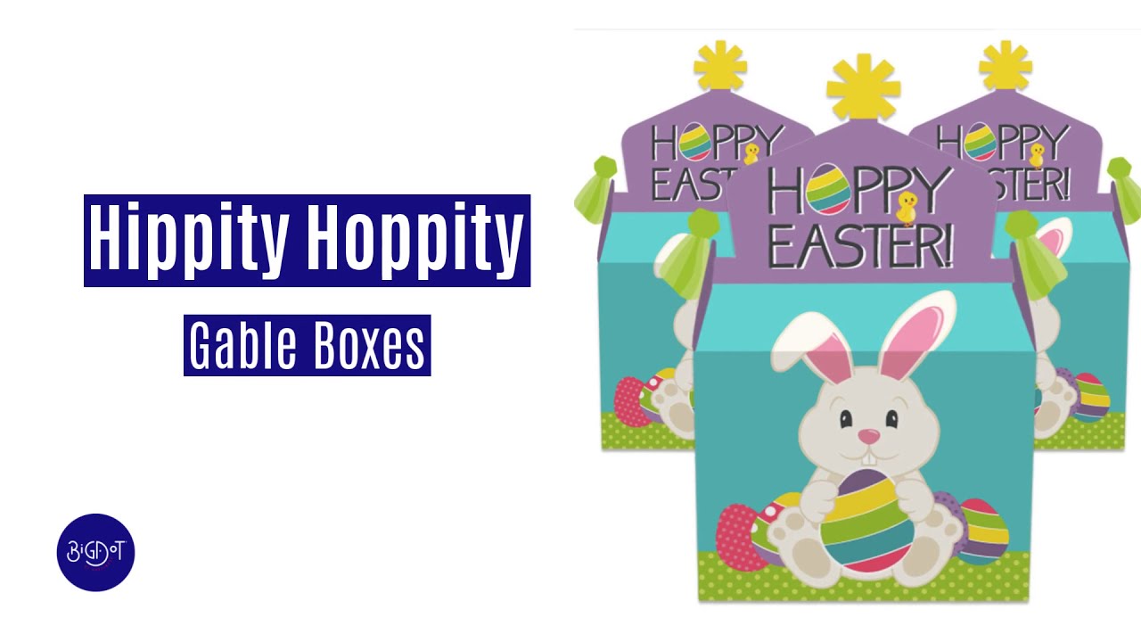 Hippity Hoppity Treat Box Party Favors Easter Bunny Goodie Gable Boxes | Big Dot of Happiness