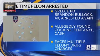 Five-time Rochester felon caught with cocaine, fentanyl and $13K in Greece