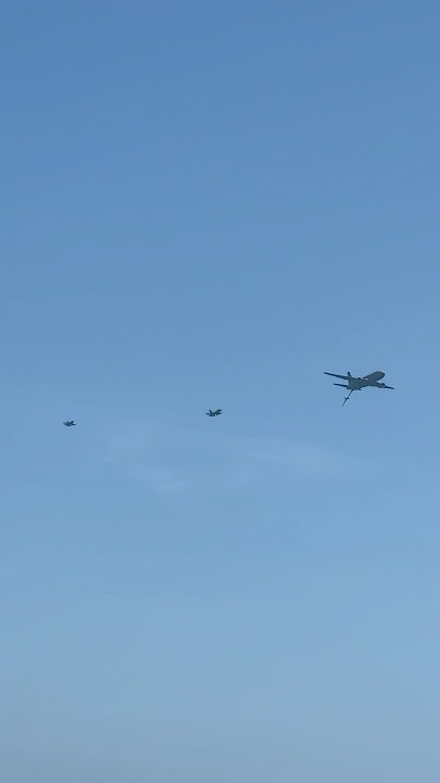 KC-46A and 2 F-16’s perform flyby at Atlantic City’s Soar & Shore #military #planespotting #fyp