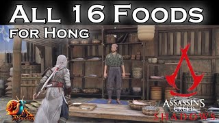 All 16 Foods for Hong - Assassins Creed: Shadows