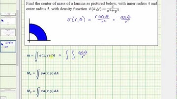 Double Integrals - Find the Center Mass of a Lamina Over a Region Using Polar Coordinates