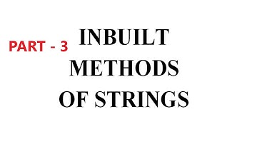 About Substring , Startwith, Endswith inbuilt methods of Strings