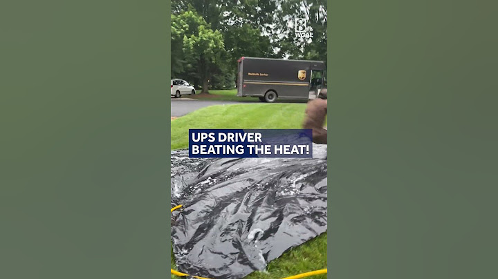 UPS driver jumps on slip N slide