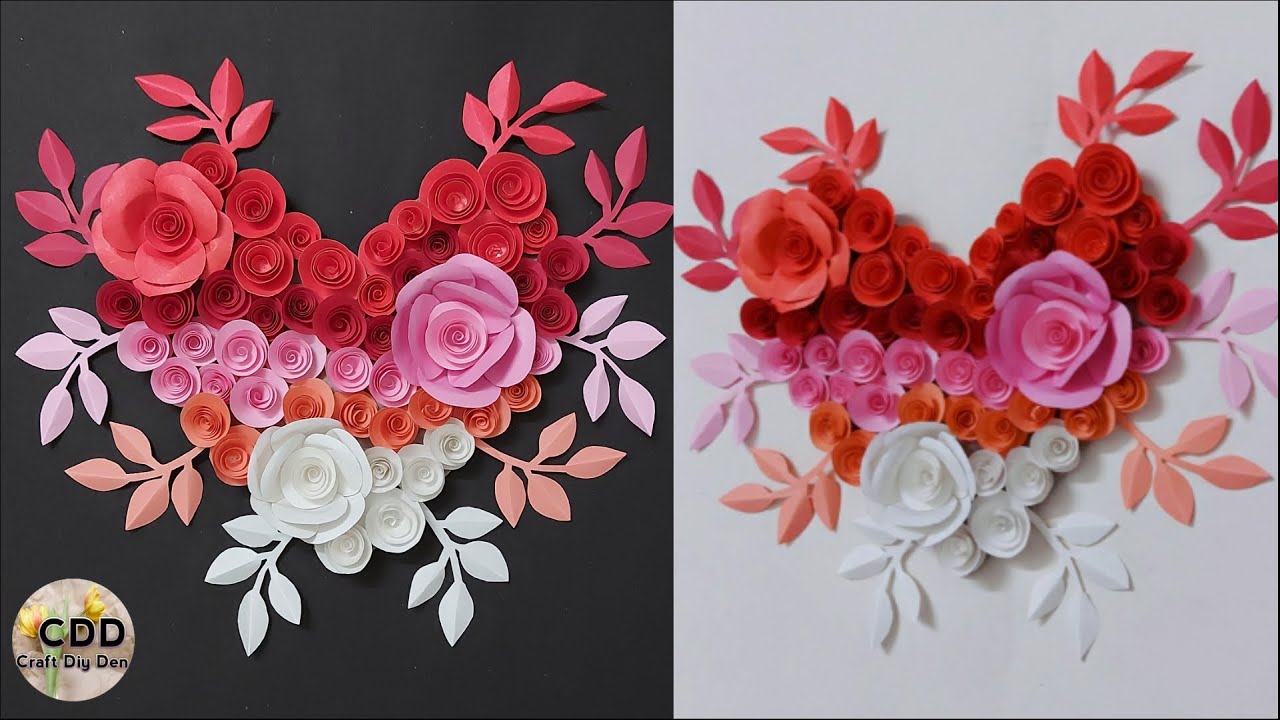 Paper Roses Heart Wall Decor Valentines day Wall Decor Wallmate