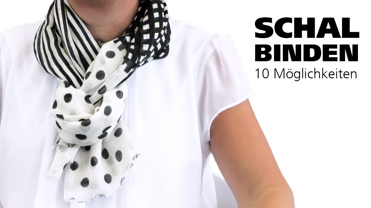 Schal binden - 10 Möglichkeiten | Sintre - YouTube
