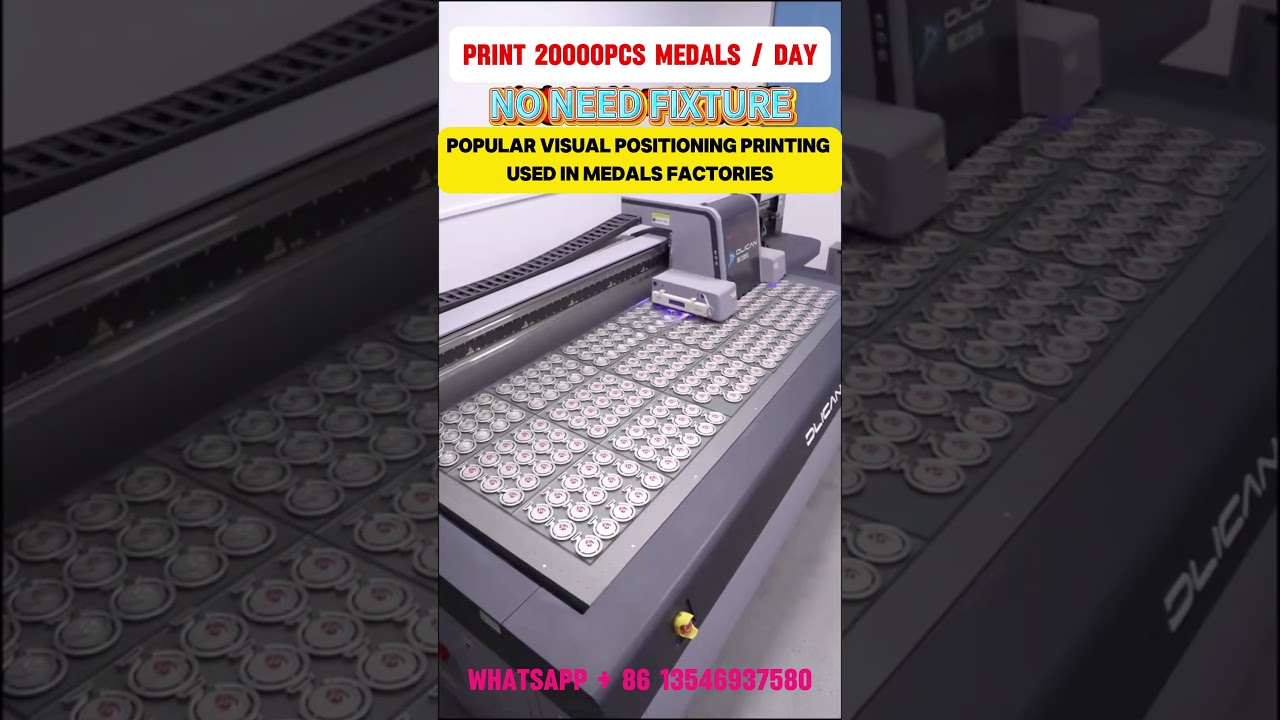Print 20000pcs Medals/Day No Need Fixture Popular Visual Medal UV Printing Machine in Medal Factory