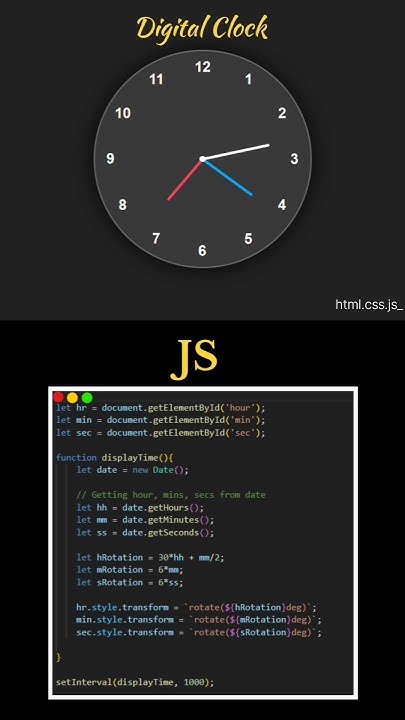 Analog Clock using HTML CSS JS #html #css #javascript #webdesign # ... image.