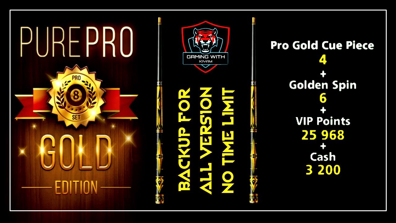 8 Ball Pool Pro Gold Cue Offer Backup for All Version - YouTube