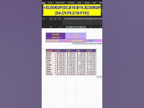 2D XLOOKUP Excel Nested Two way XLOOKUP with Multiple Criteria Double