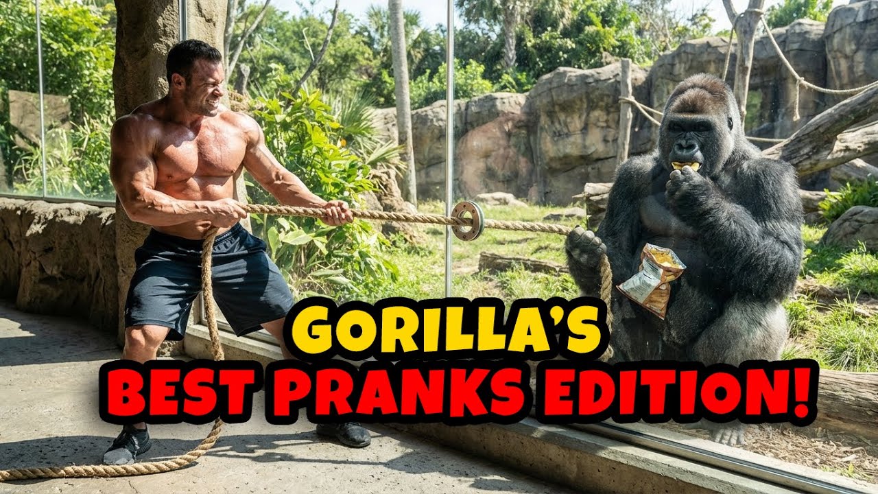 Самые смешные моменты с гориллами, запечатлённые на камеру 🤣