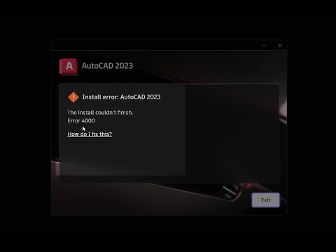 4000 error installation code in AutoCAD 2023 l 100 fixed