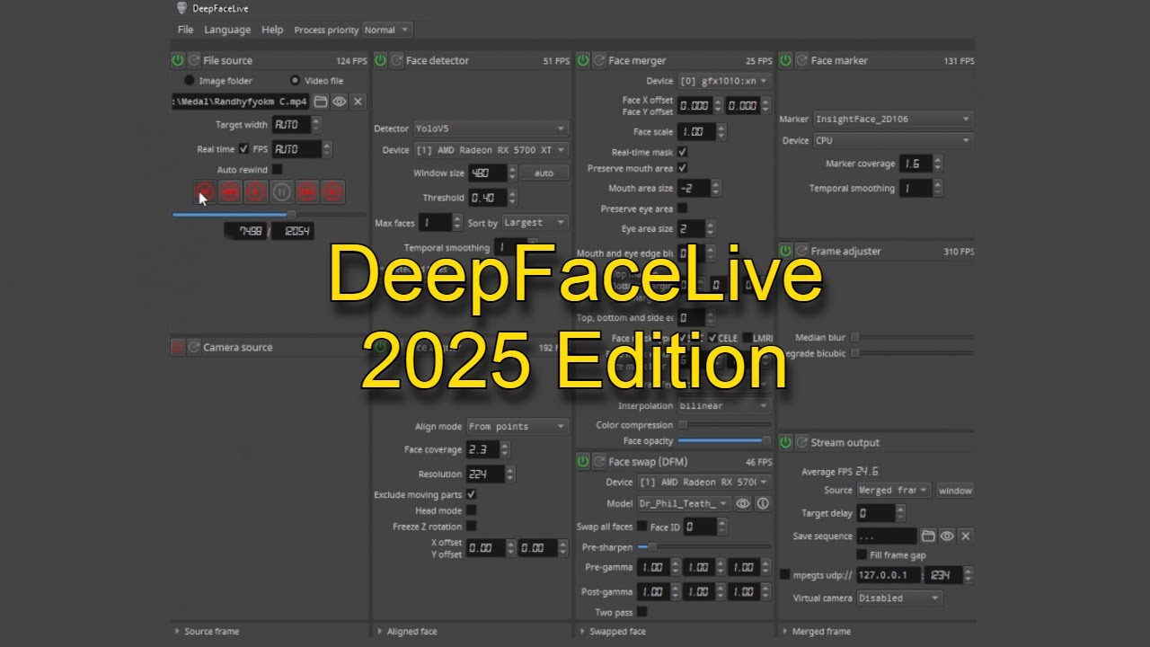 DeepFaceLive 2025 Edition – Professional DX12 & NVIDIA Face Swap & Virtual Camera Upgrade