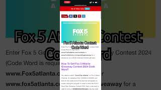 Fox 5 Atlanta Contest Code Word #contest #georgia #atlanta #wordoftheday #fox5contest #fox5giveaway
