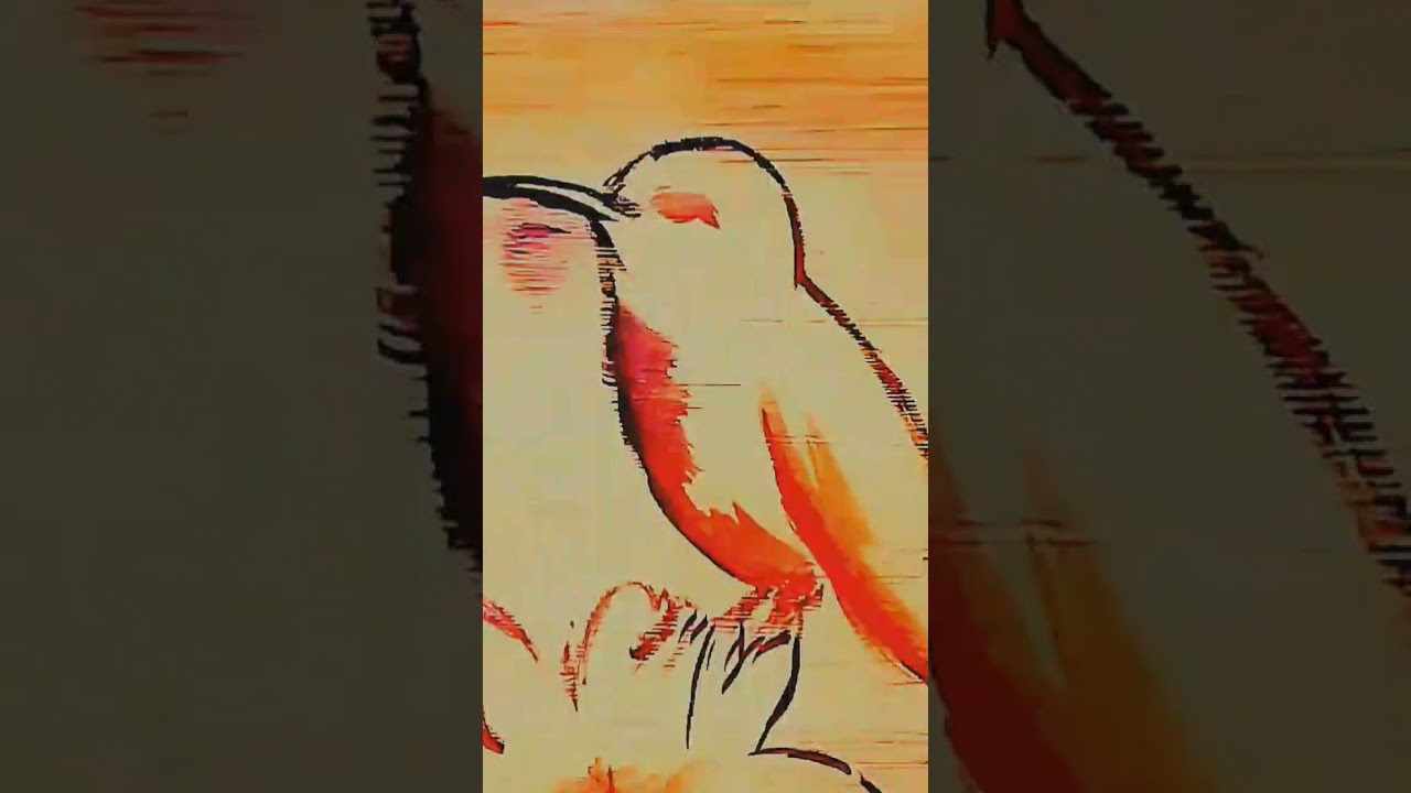 Bird and Flower Painting 🌸🐦tutorial for beginners