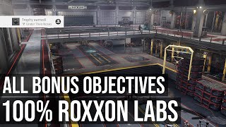 100% All Roxxon Labs  All Bonus Objectives & Underground Caches  SpiderMan Miles Morales