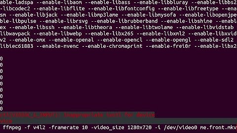 ffmpeg record webcam Ubuntu integrated webcam. Part 1/3 (3 diff webcams with diff cmd lines)