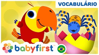 Desenhos educativos em português | APRENDENDO AS CORES COM ANIMAIS E OVO SURPRESA | BabyFirst Brasil