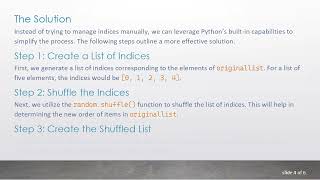 How to Randomly Shuffle a List in Python and Preserve the Order