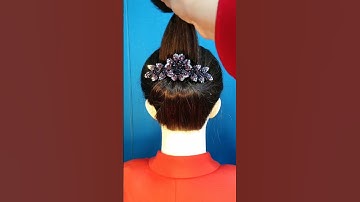 Tạo kiểu tóc đẹp bằng trâm cài tóc đính đá trái tim p 2 #shorts #kieutoc #taokieutoc