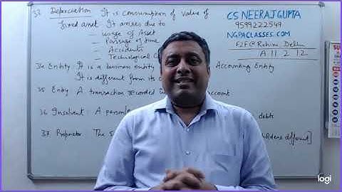 Accounts 11.2.12 Depriciation, Entity, Entry, Insolvent & Proprietor |  CS Neeraj Gupta | NGPA