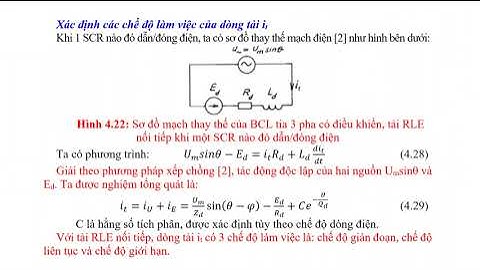 Xác định các chế độ làm việc của dòng tải và vẽ các dạng sóng của ut it -BCL tia 3p có đk tải rle nt