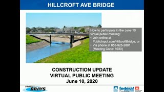Hillcroft Avenue Bridge Project - CEM - June 10, 2020